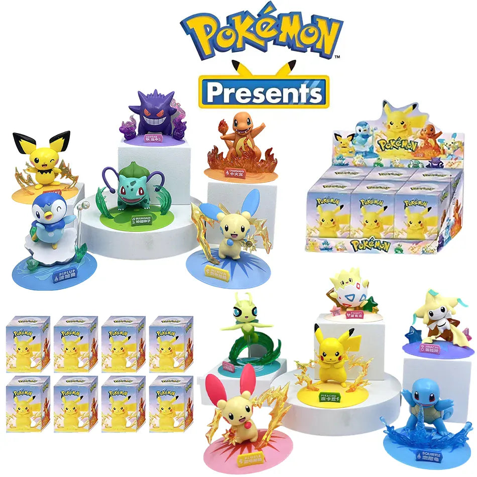 12 Pokémon Action Dolls Pikachu Blind Box Anime Models Desktop Decorations