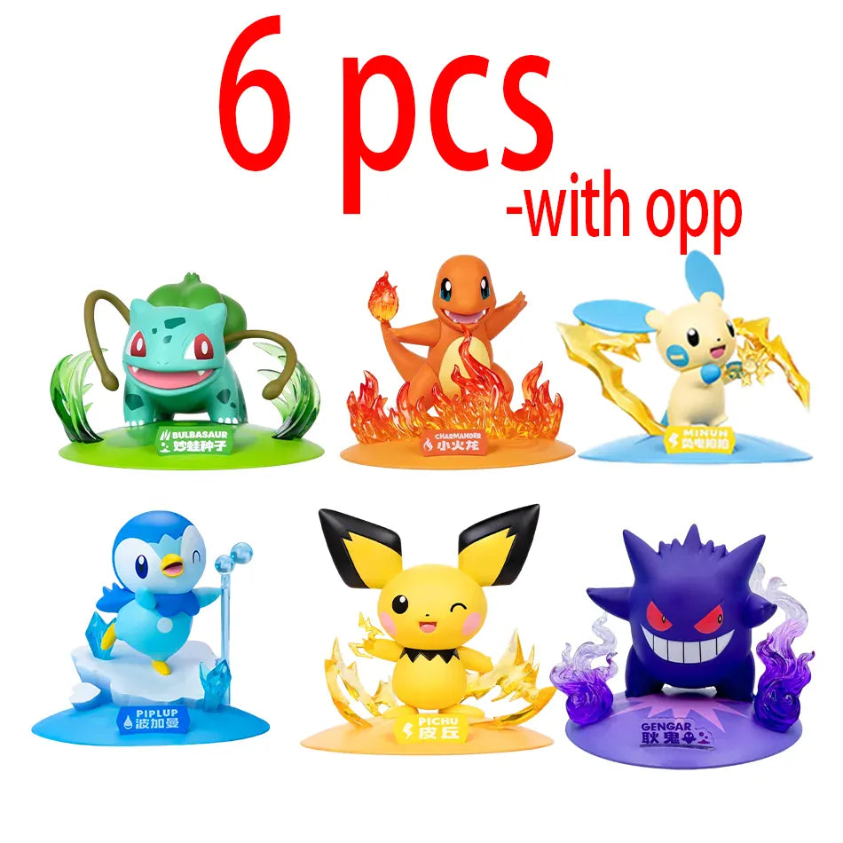 12 Pokémon Action Dolls Pikachu Blind Box Anime Models Desktop Decorations
