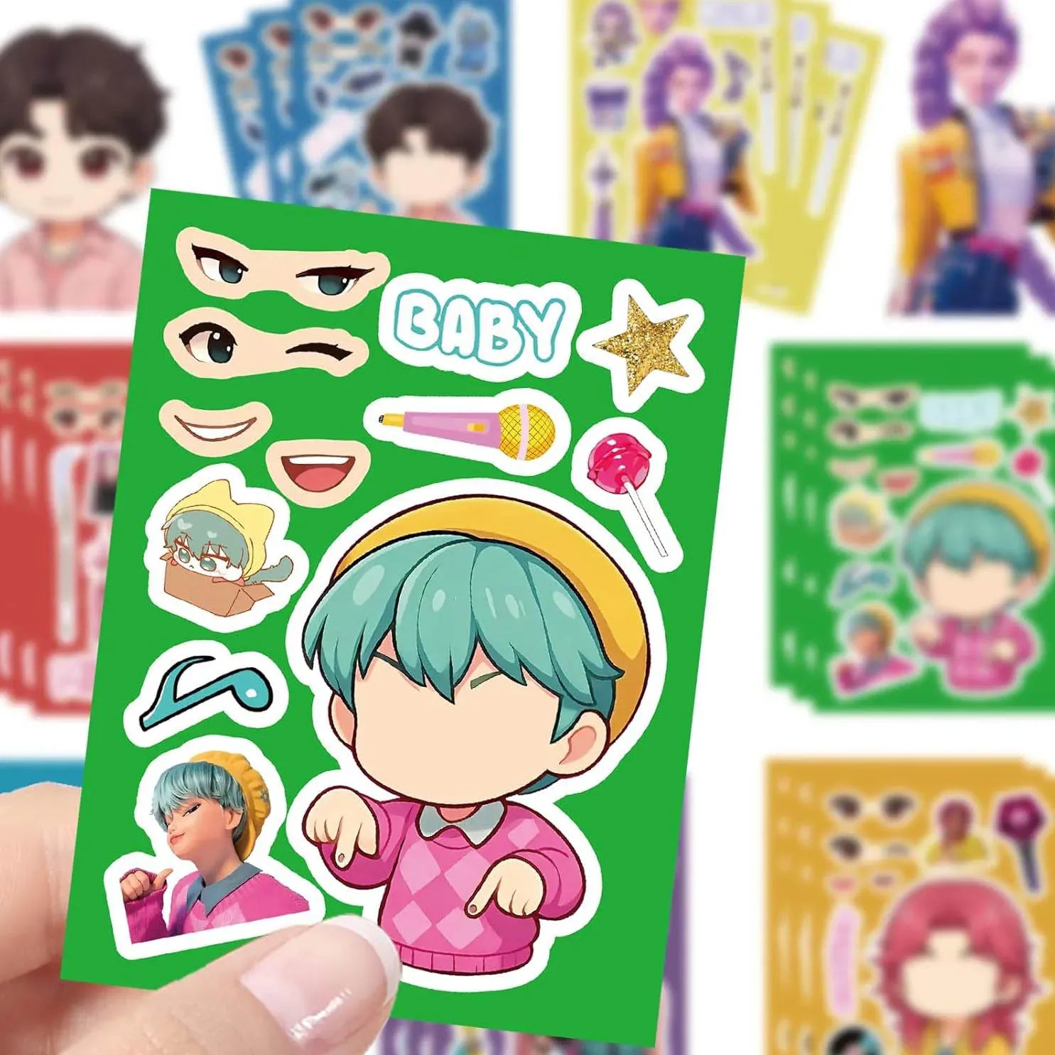 16Sheets Kpop Demon Hunter Stickers Huntrix Stickers for Scrapbook Phone Notebook Sticker Decoration Party Favors Gifts