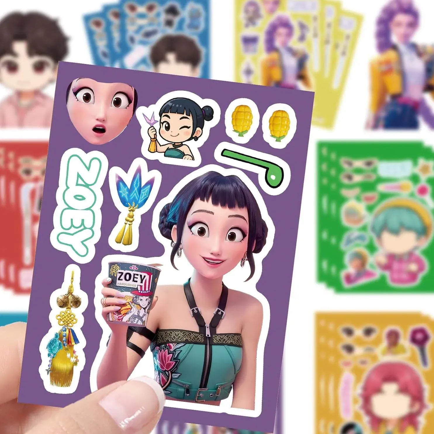 16Sheets Kpop Demon Hunter Stickers Huntrix Stickers for Scrapbook Phone Notebook Sticker Decoration Party Favors Gifts