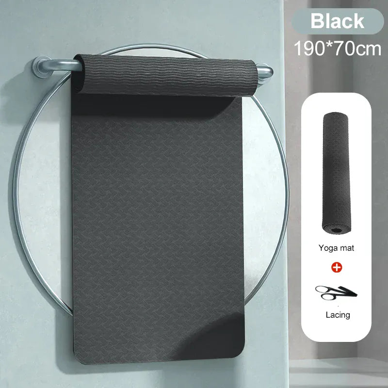 190CM Yoga Mat High Density Anti-Tear Exercise Mat Extra Long & Wide Non Slip Workout Mat with Carrying Strap for Sports Fitness