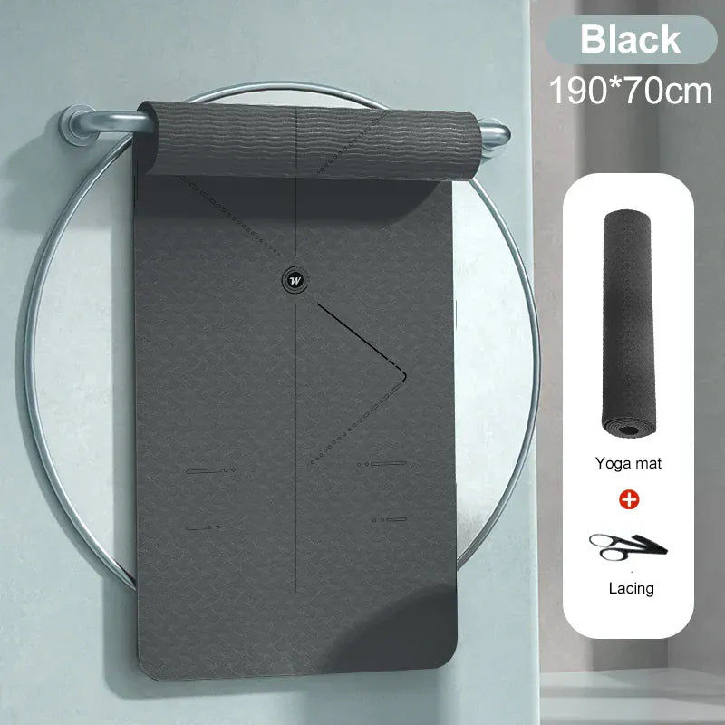 190CM Yoga Mat High Density Anti-Tear Exercise Mat Extra Long & Wide Non Slip Workout Mat with Carrying Strap for Sports Fitness