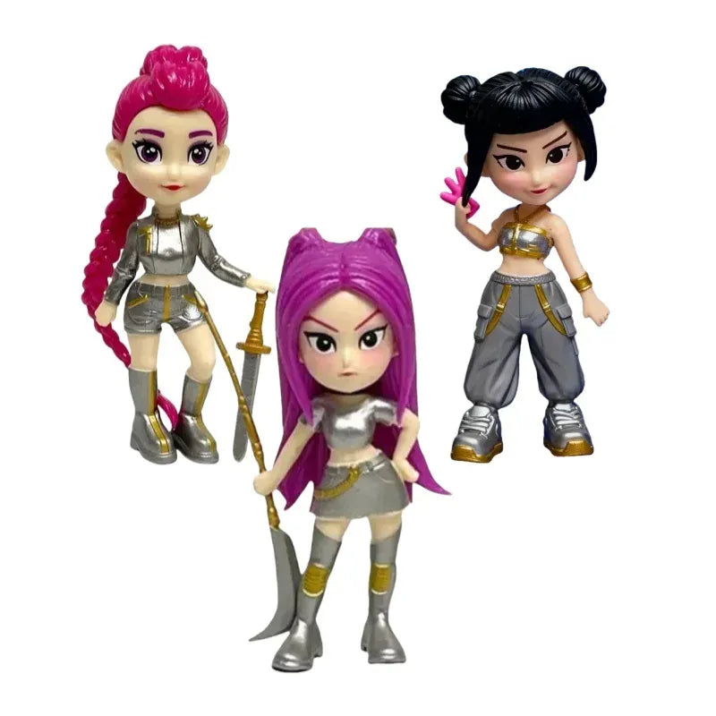 6PCS K-Pop Demon Hunters Anime Figurines Mini Desktop Decoration Collectible Gift