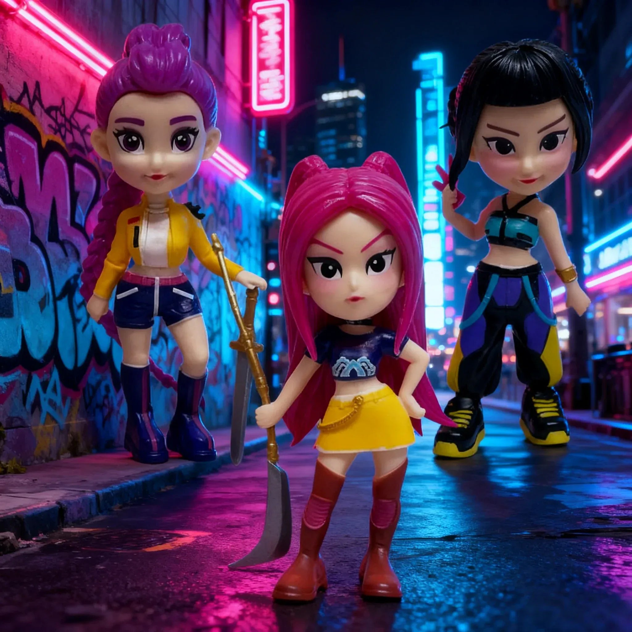 6PCS K-Pop Demon Hunters Anime Figurines Mini Desktop Decoration Collectible Gift