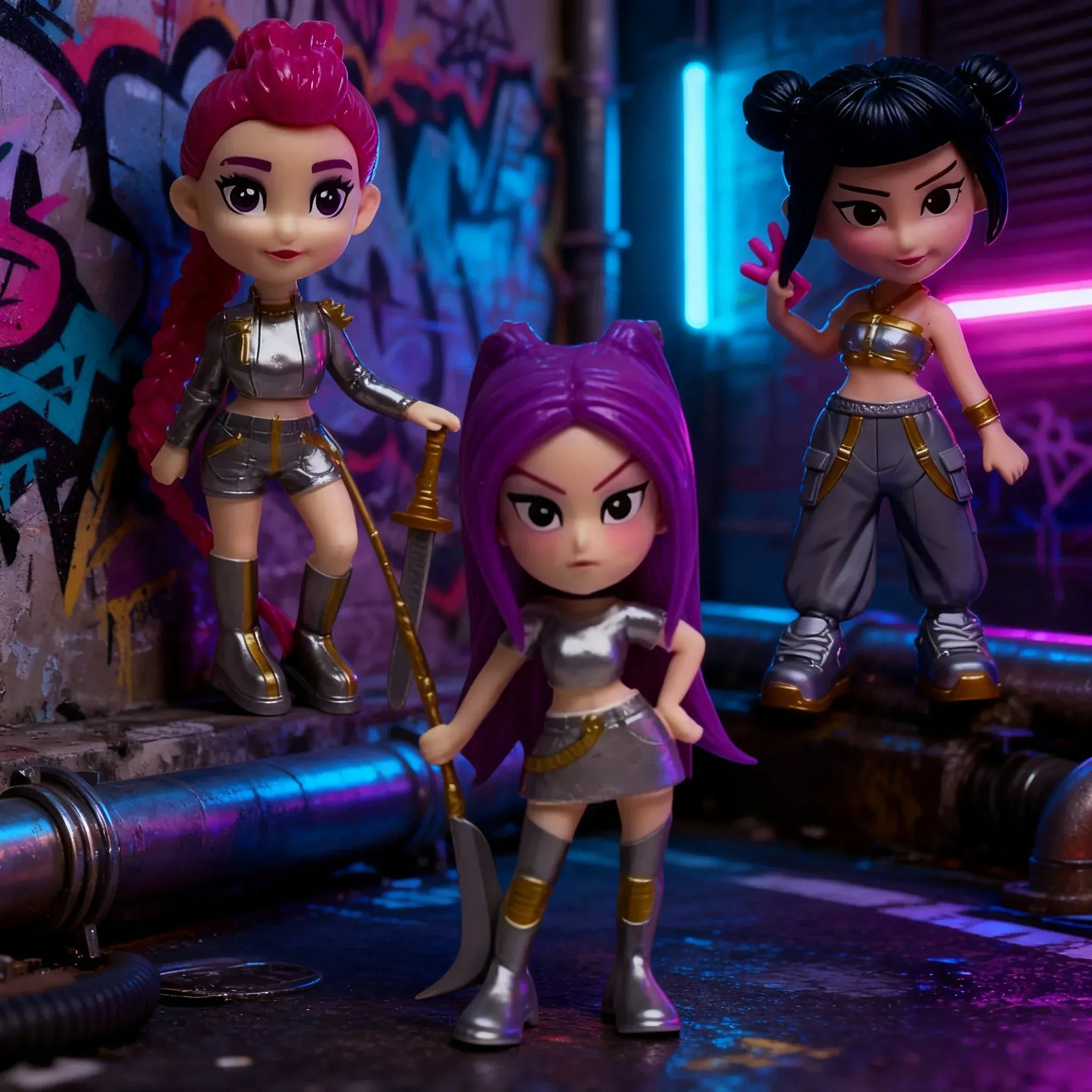 6PCS K-Pop Demon Hunters Anime Figurines Mini Desktop Decoration Collectible Gift