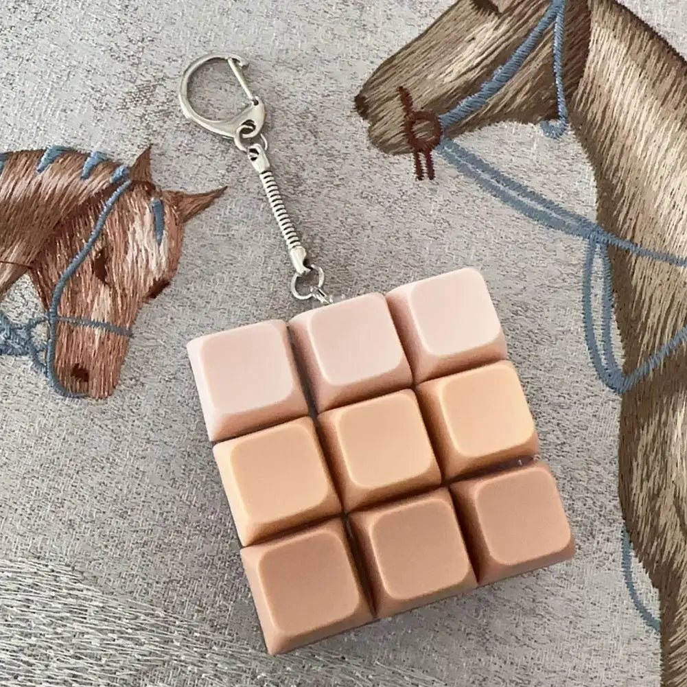 9-Key Keyboard Fidget Toy - Mini Clicker Keychain for Stress Relief