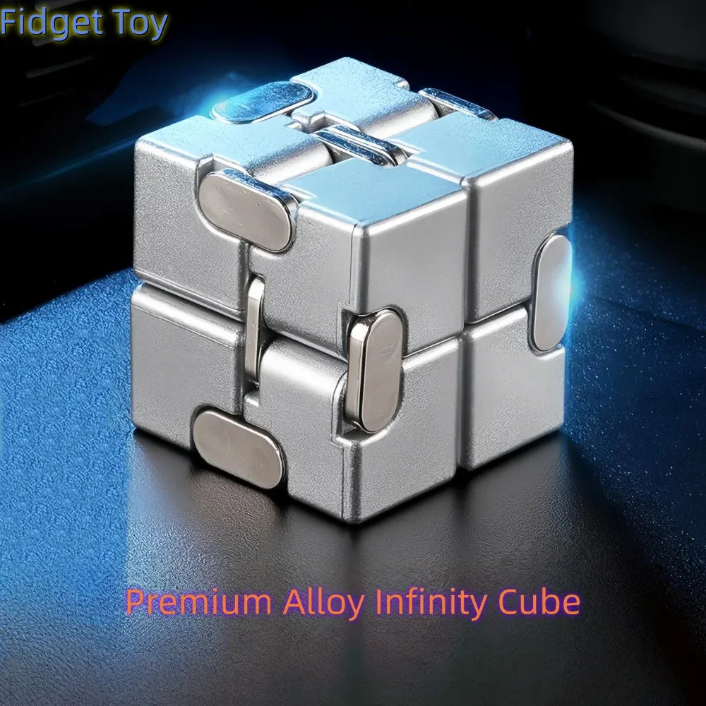 Alloy Infinity Cube Fidget Toy Ultra-Durable Sensory Stress Reliever for Adults & Kids Anxiety Relief Gift