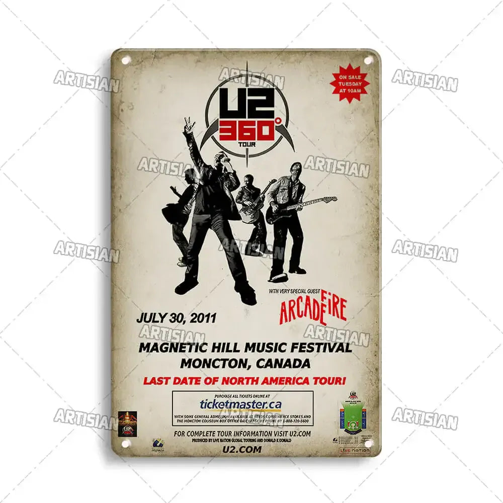 ARTISIAN Classic Rock Music Metal Tin Sign Home Bar Wall Decorative Weathered Metal Plaque Cafe Metal Sign Art Industrial Decor