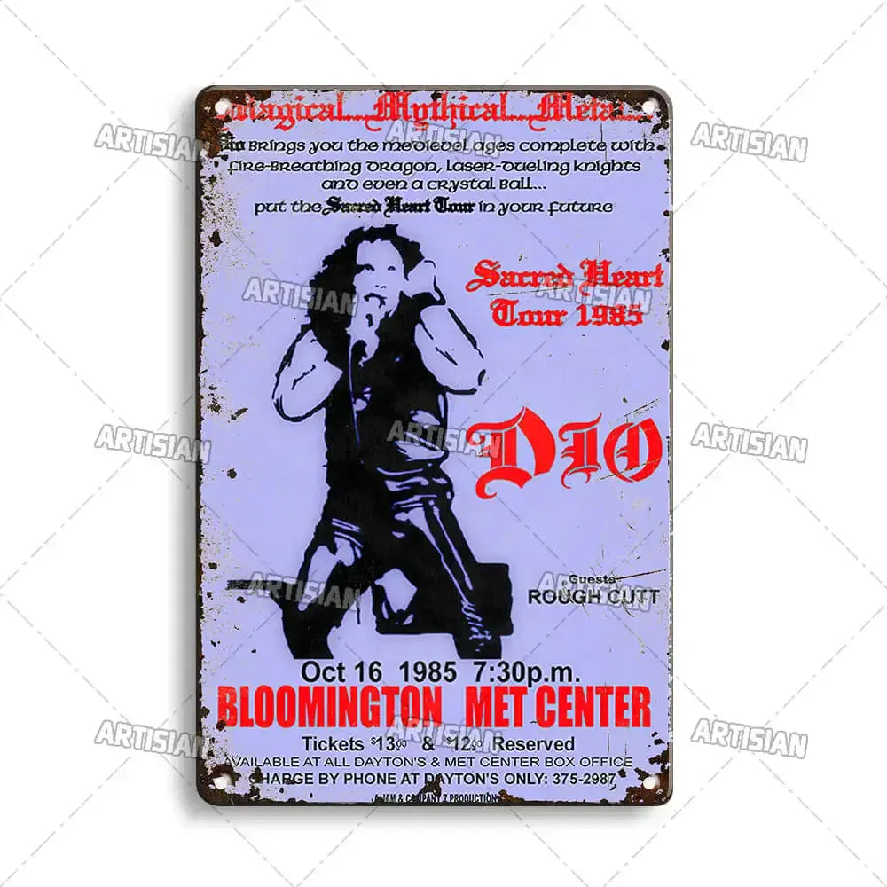 ARTISIAN Classic Rock Music Metal Tin Sign Home Bar Wall Decorative Weathered Metal Plaque Cafe Metal Sign Art Industrial Decor