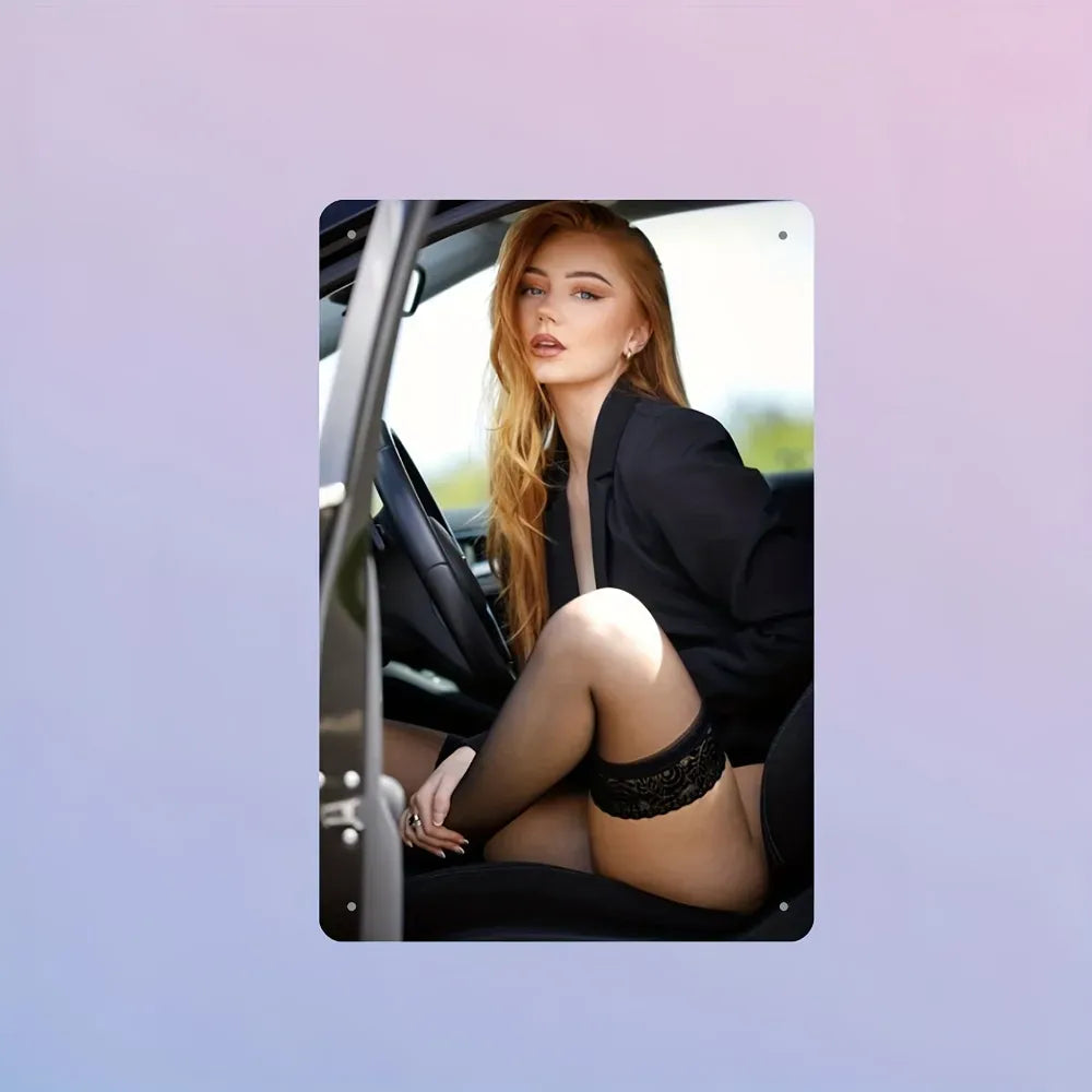 Fashion Metal Wall Art Poster - Classic Style for Home/Office/Men's Den/Cafe/Bedroom/Study, Battery-Free Easy to Hang, 12x8 Inch