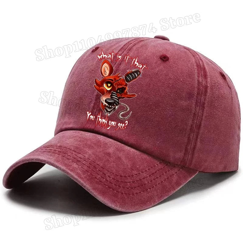 Five Nights At Freddys Baseball Cap Men Fnafs Anime Retro Sun Hat Boy Outdoor Sports Sunbonnet Adult Spring Autumn Headgear Gift