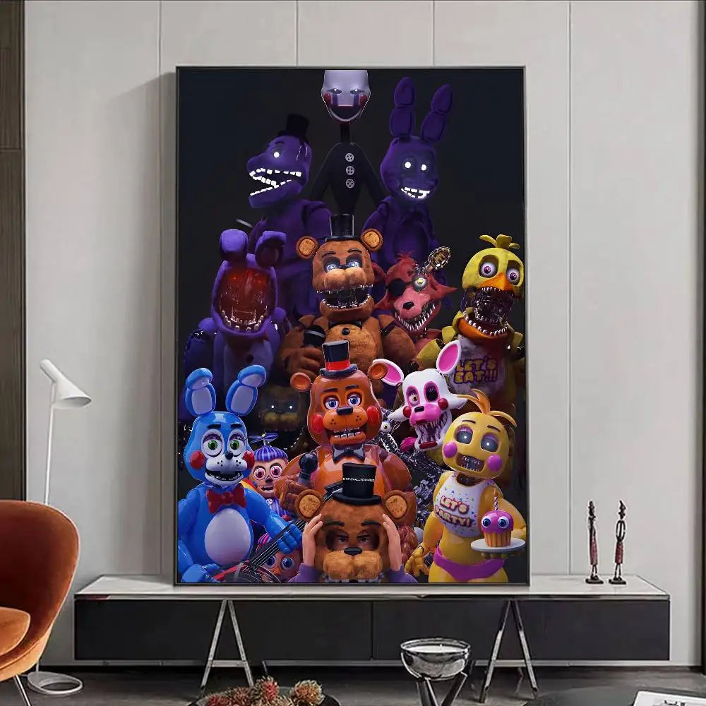 FNAF Five-nights-At-Freddys Ultimate Group Poster HD art poster for home living room bar office decoration sticky, waterproof