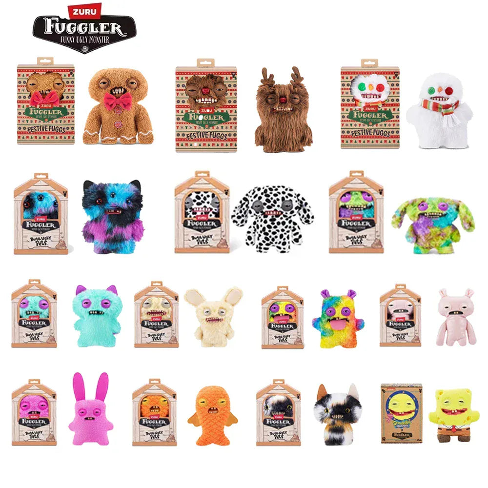 Fuggler Plush Toys Butt Ugly Monster Teeth Pets Series Mr Buttons Golden Retriever Fugg Stuffed Animal Fuggs Peluche Dolls 23CM