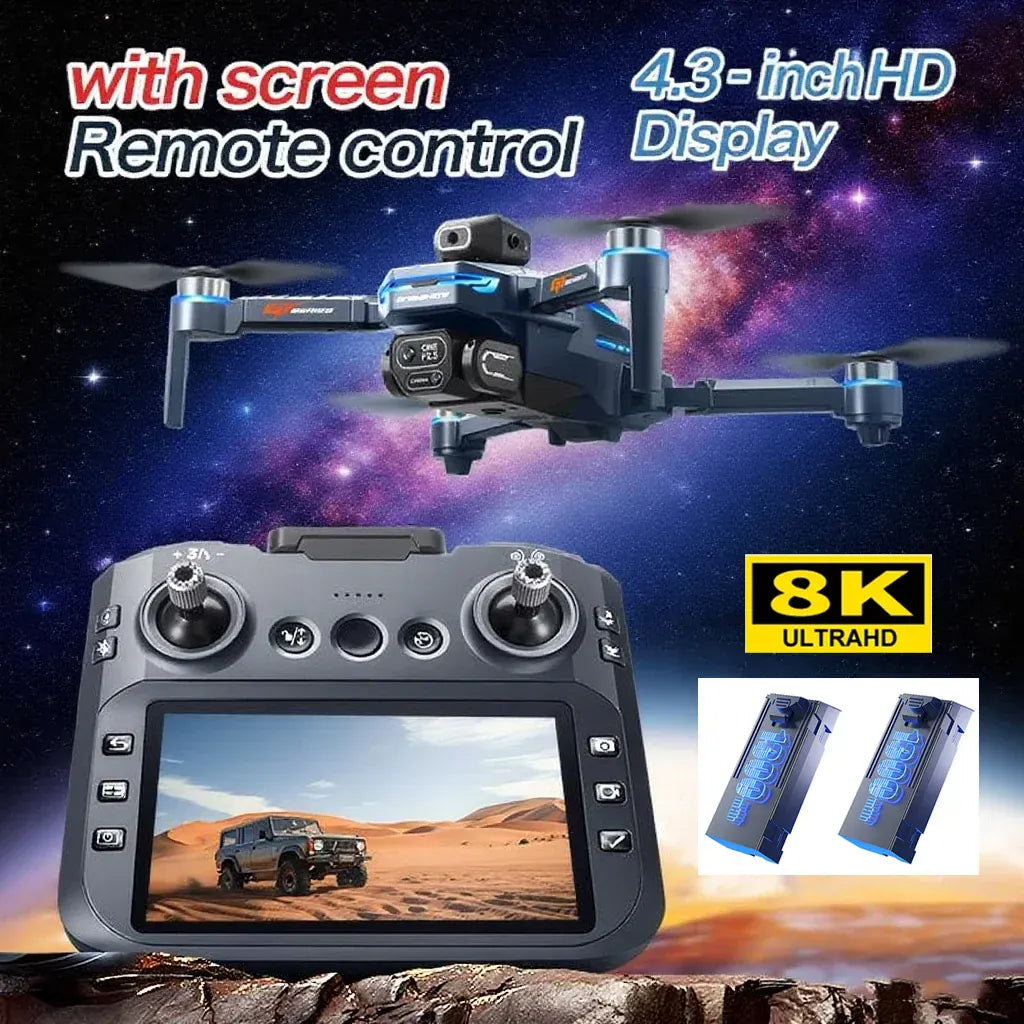 GT8 Drone with Screen 8K HD Camera WIFI Brushless Aerial photography quadcopter battery power display colourful lights RC dron