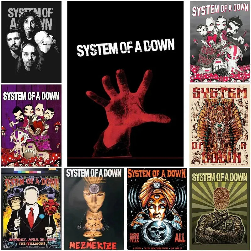 Heavy Metal Band System of A Down Posters Music Album Canvas Painting Wall Art Club Living Room Bedroom Home Office Decor Gift