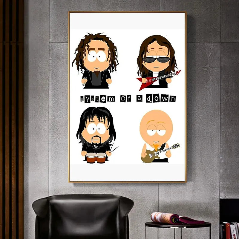 Heavy Metal Band System of A Down Posters Music Album Canvas Painting Wall Art Club Living Room Bedroom Home Office Decor Gift
