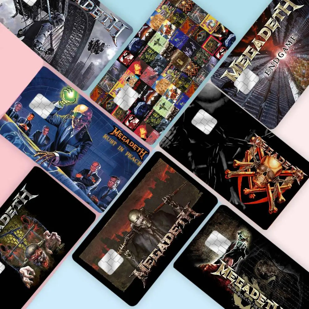 Heavy Metal Rock Roll Music M-Megadeths Various Anime Bank Credit Cards Bus Pass Stickers Decoration Waterproof Stickers