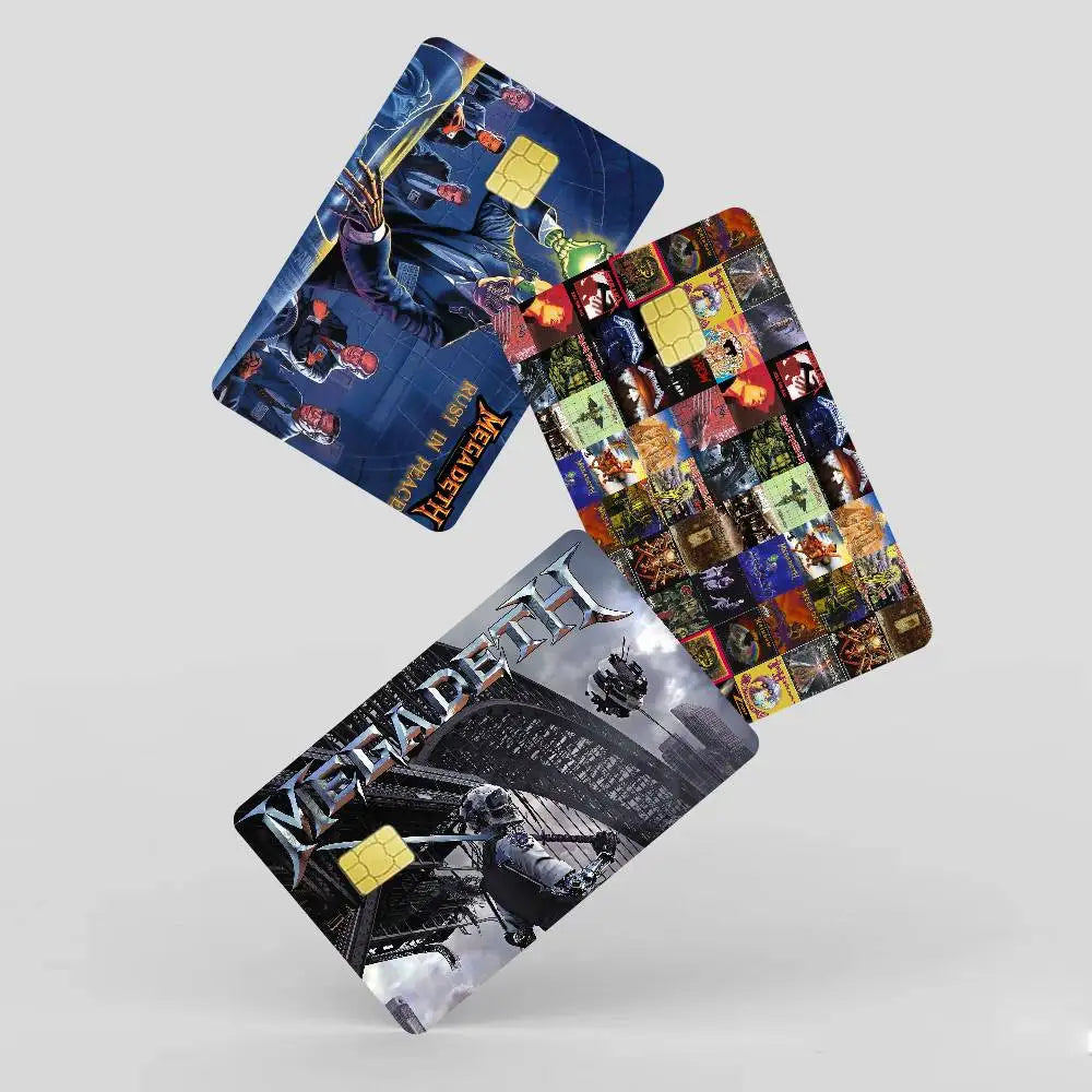 Heavy Metal Rock Roll Music M-Megadeths Various Anime Bank Credit Cards Bus Pass Stickers Decoration Waterproof Stickers