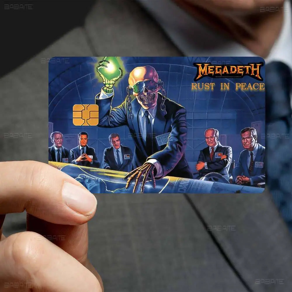 Heavy Metal Rock Roll Music M-Megadeths Various Anime Bank Credit Cards Bus Pass Stickers Decoration Waterproof Stickers