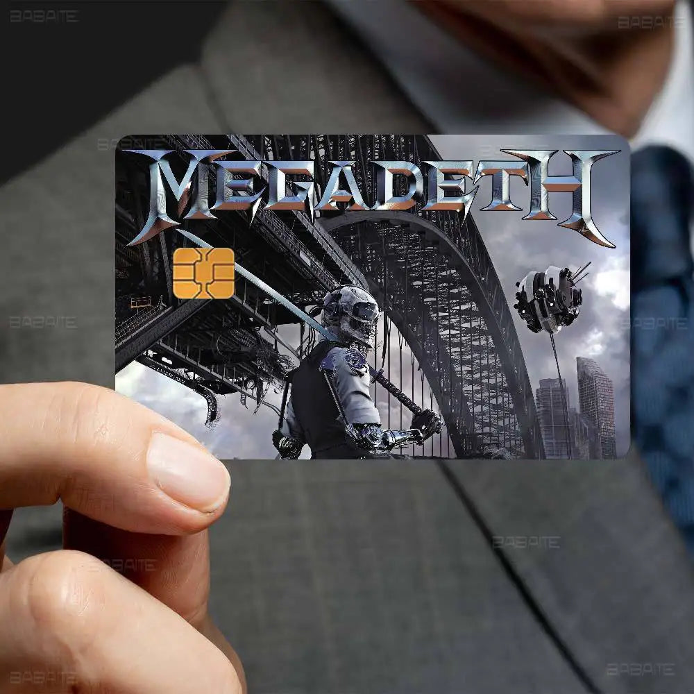 Heavy Metal Rock Roll Music M-Megadeths Various Anime Bank Credit Cards Bus Pass Stickers Decoration Waterproof Stickers