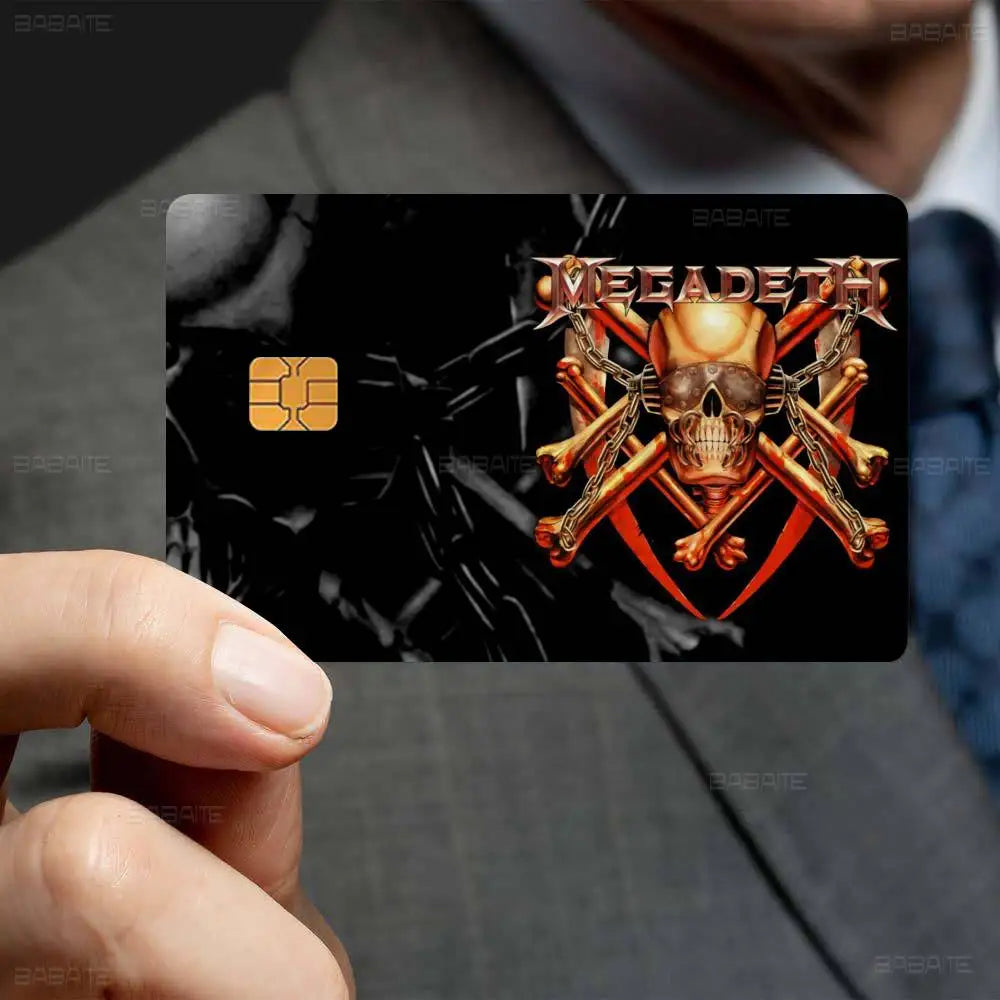 Heavy Metal Rock Roll Music M-Megadeths Various Anime Bank Credit Cards Bus Pass Stickers Decoration Waterproof Stickers