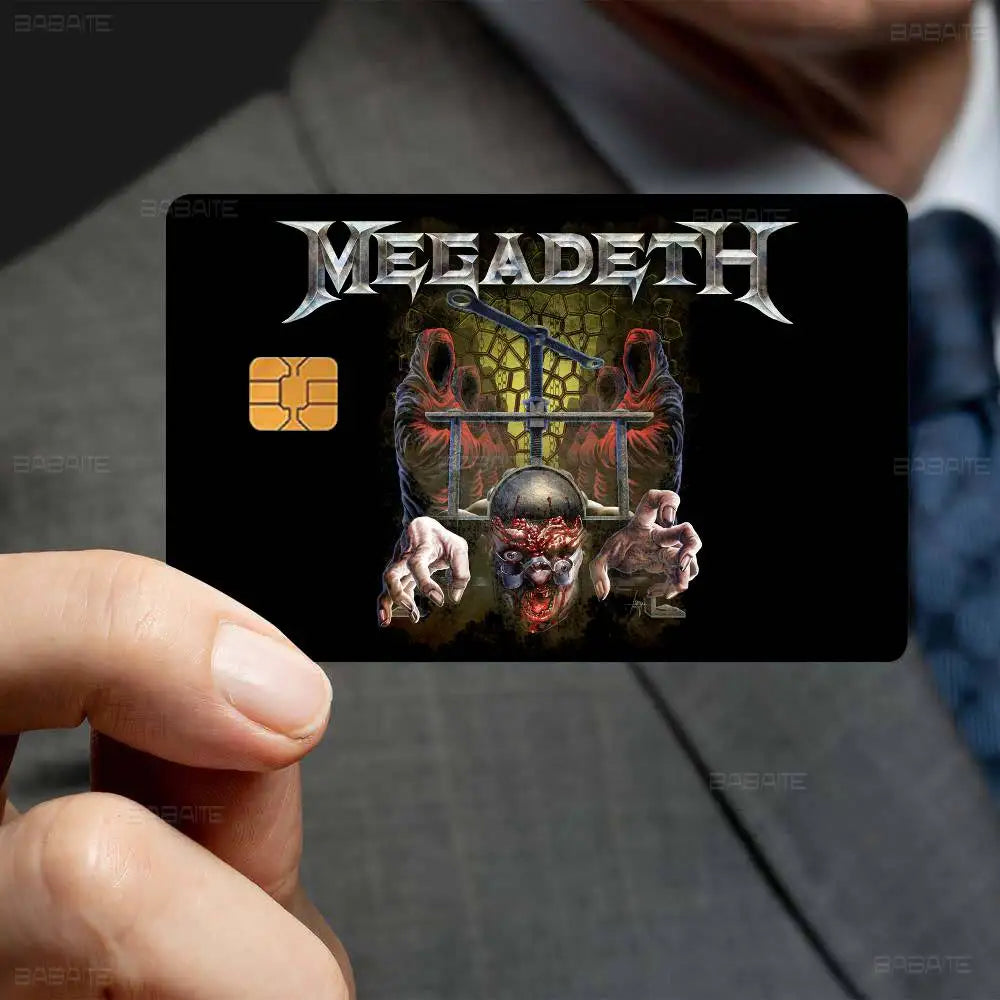 Heavy Metal Rock Roll Music M-Megadeths Various Anime Bank Credit Cards Bus Pass Stickers Decoration Waterproof Stickers