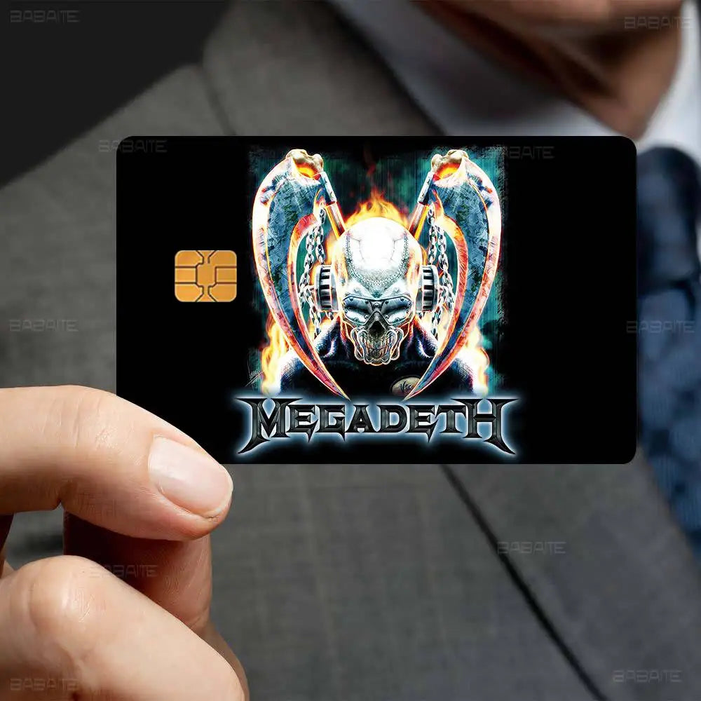 Heavy Metal Rock Roll Music M-Megadeths Various Anime Bank Credit Cards Bus Pass Stickers Decoration Waterproof Stickers