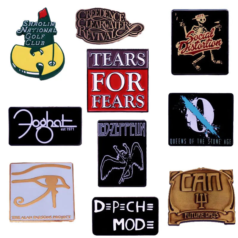 Hip Hop Rock Band Music Theme Badge Originality Enamel Metal Pin Singers Choir Band Fan Friend Gift Accessorie Collection