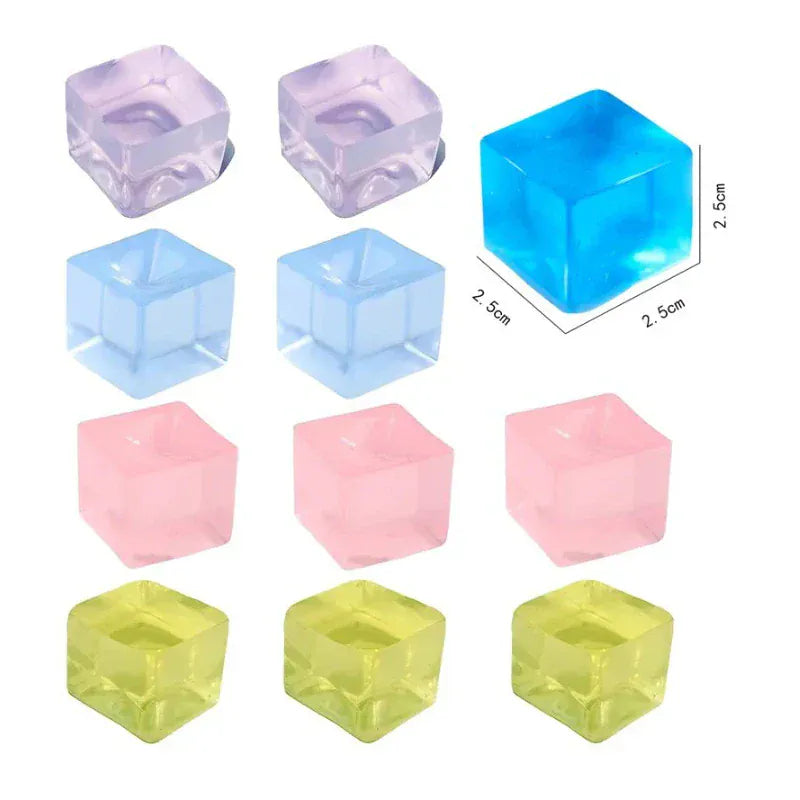 Ice Cube Shaped Fidget Toy Square Stress Relief Ball Squishy Squeeze Toys for Anxiety ADHD Stress Relief Sensory Toys for Adults