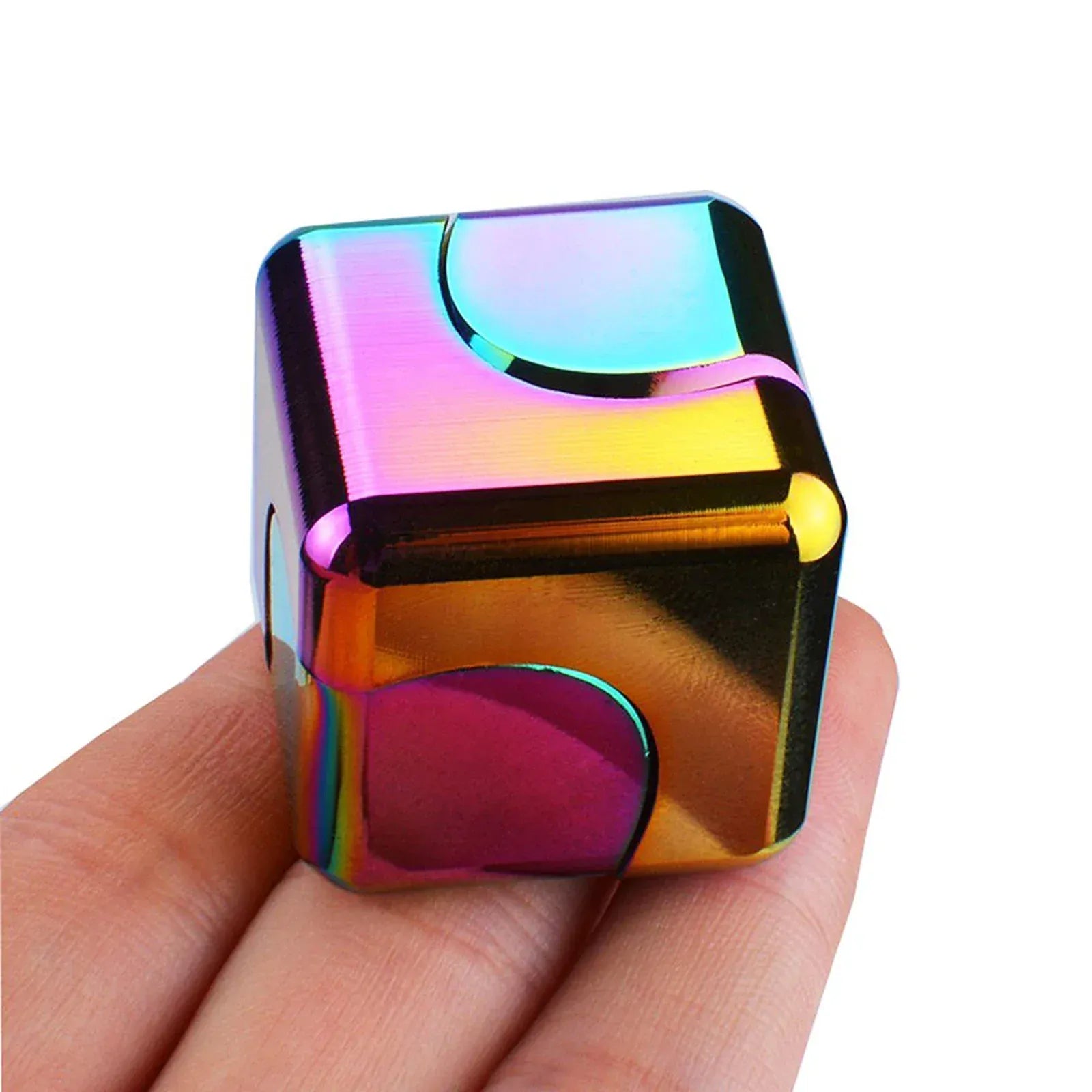 Metal Cube Spinner Fidget Toy - Premium 3D Puzzle Gyro for Stress Relief & Focus