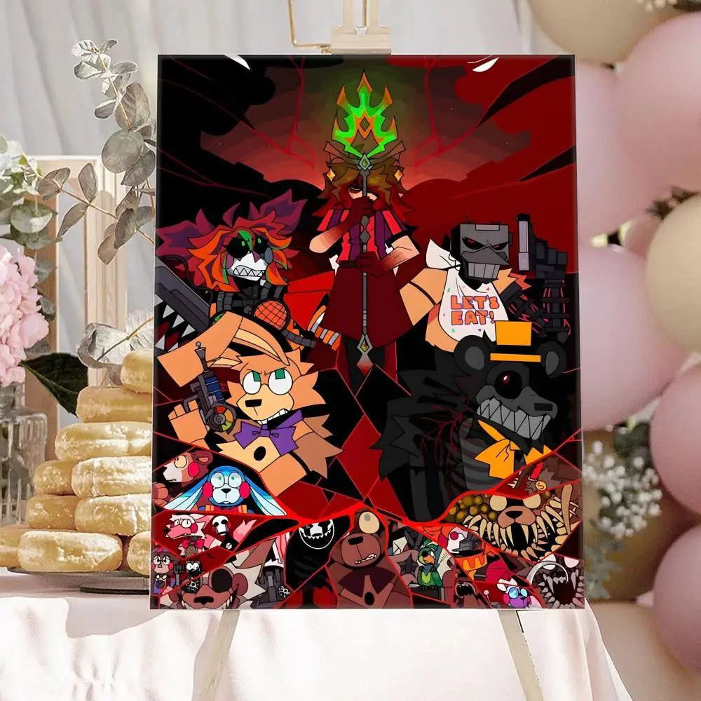 New F-F-FNAF Movie Game Poster HD Anime Hot Theme Singer/OST/Movie-Waterproof Self-Stick Home Decor