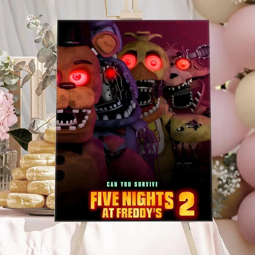 New F-F-FNAF Movie Game Poster HD Anime Hot Theme Singer/OST/Movie-Waterproof Self-Stick Home Decor