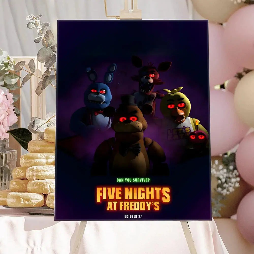 New F-F-FNAF Movie Game Poster HD Anime Hot Theme Singer/OST/Movie-Waterproof Self-Stick Home Decor