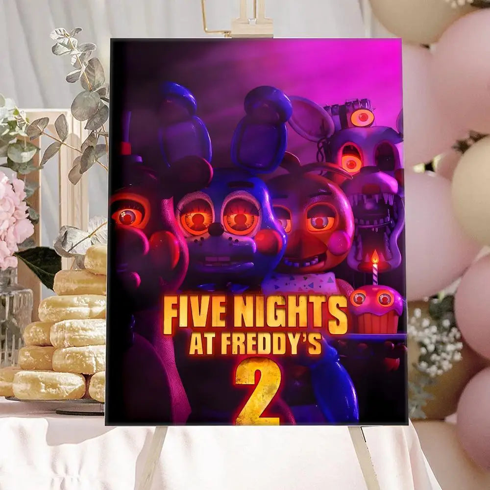 New F-F-FNAF Movie Game Poster HD Anime Hot Theme Singer/OST/Movie-Waterproof Self-Stick Home Decor