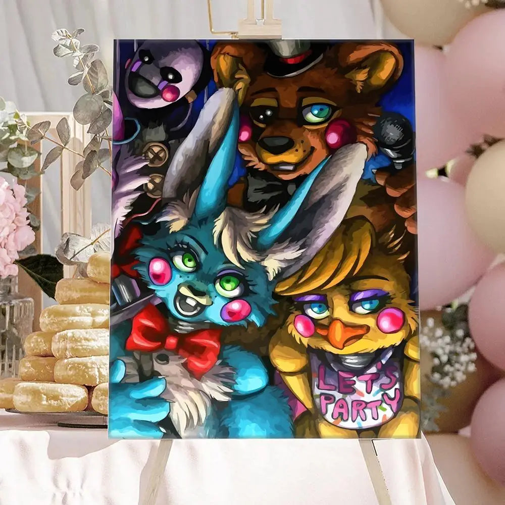 New F-F-FNAF Movie Game Poster HD Anime Hot Theme Singer/OST/Movie-Waterproof Self-Stick Home Decor