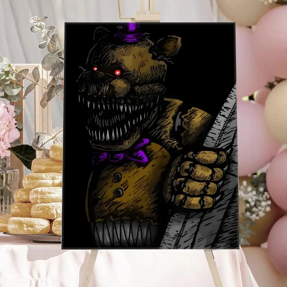 New F-F-FNAF Movie Game Poster HD Anime Hot Theme Singer/OST/Movie-Waterproof Self-Stick Home Decor