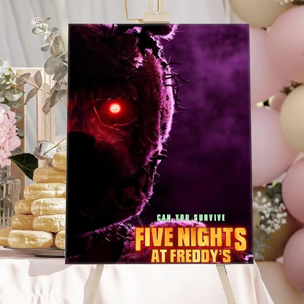 New F-F-FNAF Movie Game Poster HD Anime Hot Theme Singer/OST/Movie-Waterproof Self-Stick Home Decor