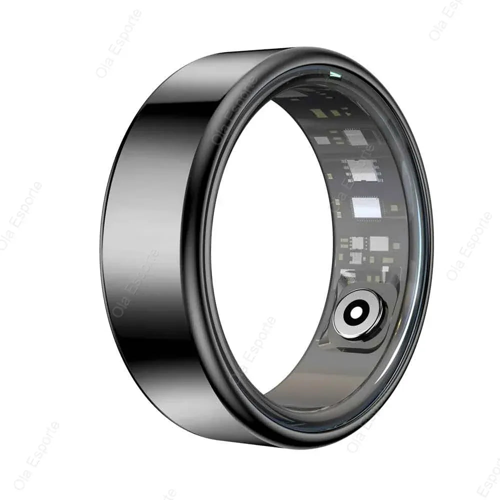 New Smart Ring Men Women, Heart Rate Blood Oxygen and Sleep Monitor Smart ring IP68 & 5ATM Waterproof, Multi-sport Mode Ring