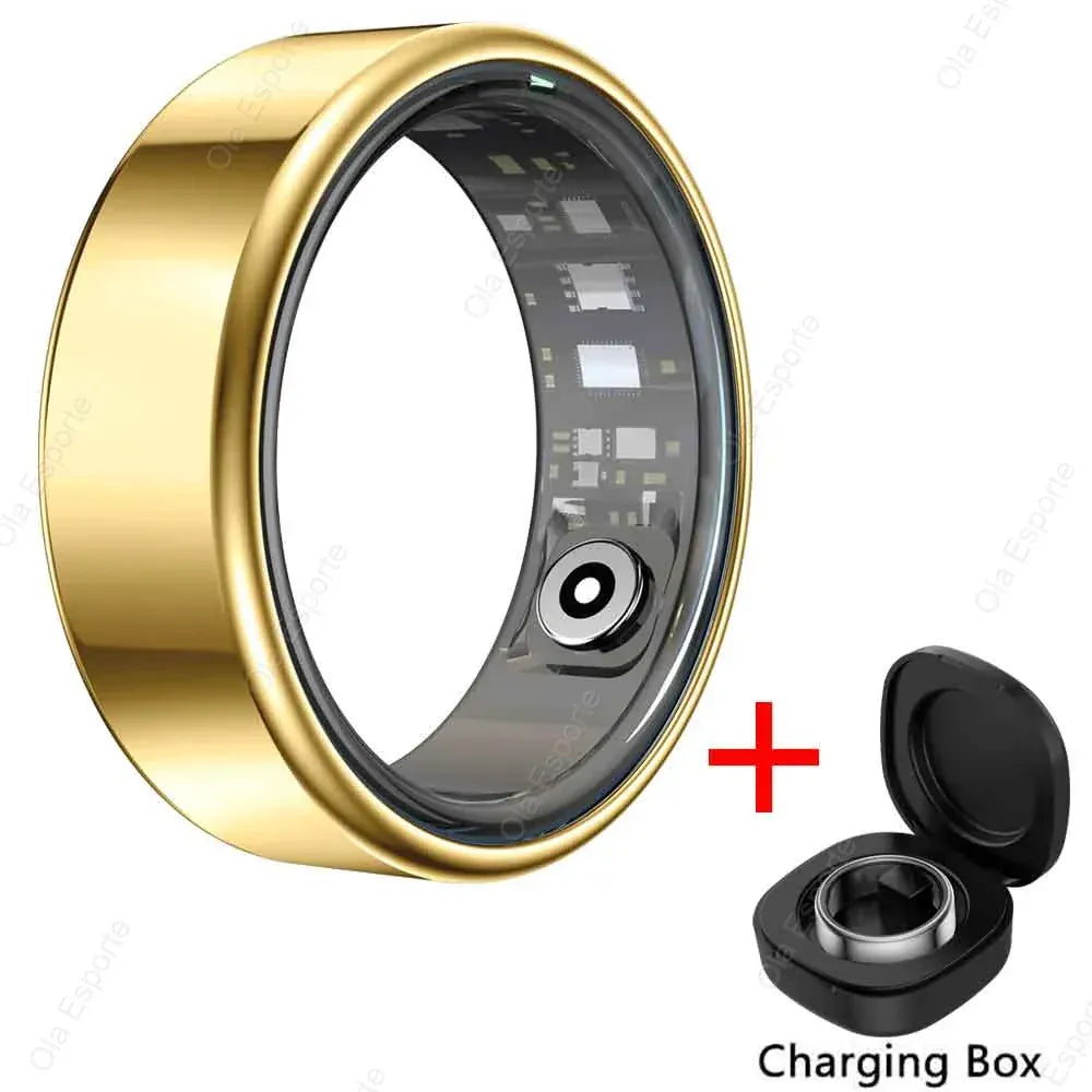 New Smart Ring Men Women, Heart Rate Blood Oxygen and Sleep Monitor Smart ring IP68 & 5ATM Waterproof, Multi-sport Mode Ring