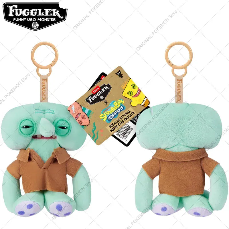 Original Fuggler Funny Ugly Teeth Monster Plush Toys Keychain Fugglers SpongeBob SquarePants Series Peluche Doll Key Rings Gifts