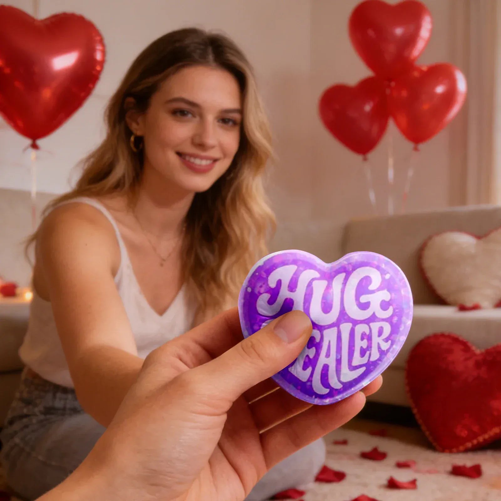 Valentine’s Day Heart Stress Toys, 3 Pack Heart-Shaped Squeeze Sensory Toys, Soft Slow Rising Love Shape Stress Toys, 1.57in